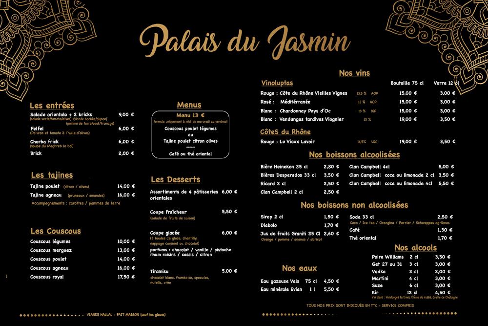 Palais du jasmin - Menu Image 1